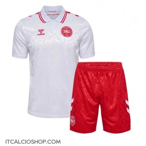 Danimarca Seconda Maglia Bambino Europei 2024 Manica Corta (+ Pantaloni corti)